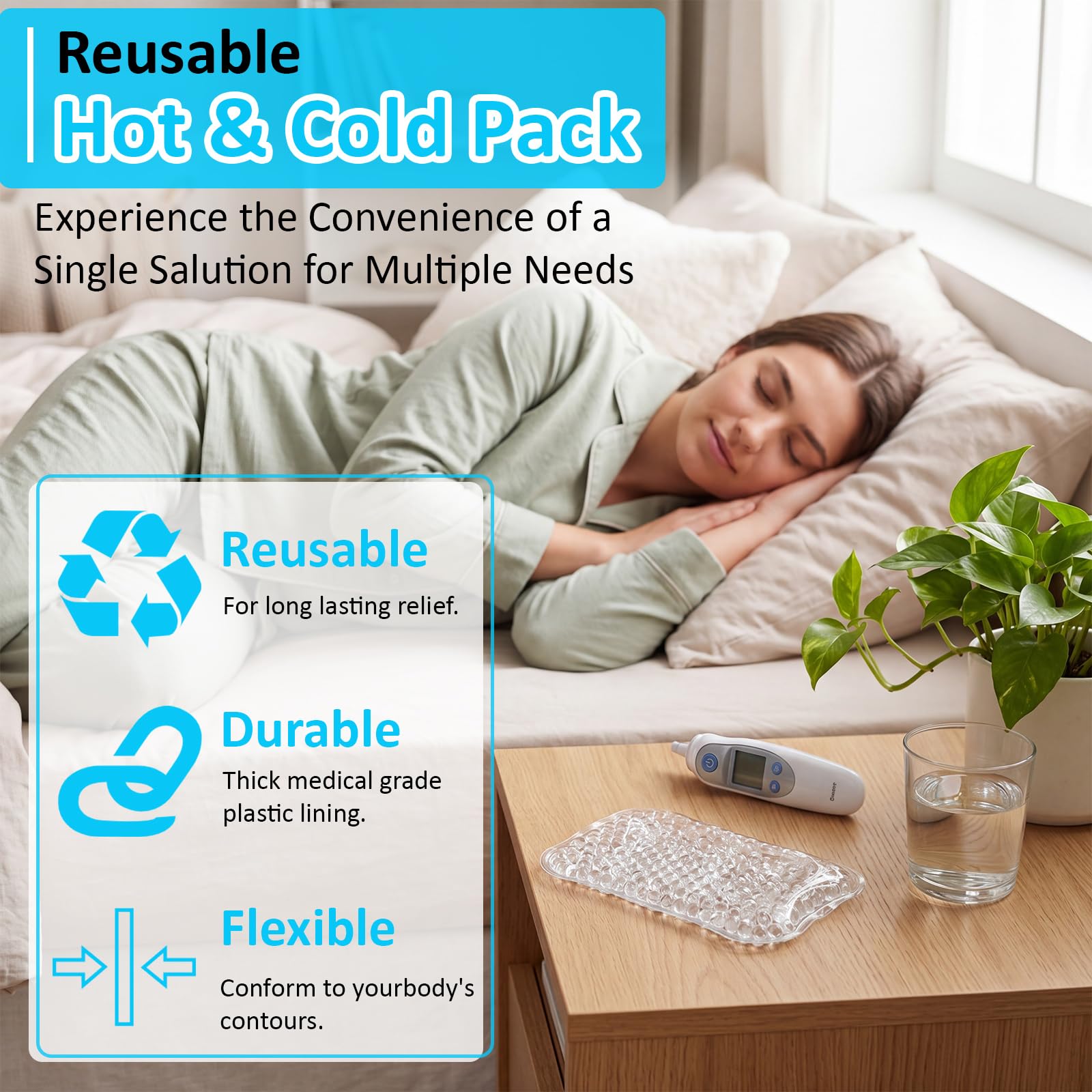 TrelaCo 36 unidades de hielo de gel transparente de 4 x 6 pulgadas, reutilizables, paquete de frío y calor, almohadilla de refrigeración de gel suave y pequeña, compresa para deportes, hinchazón