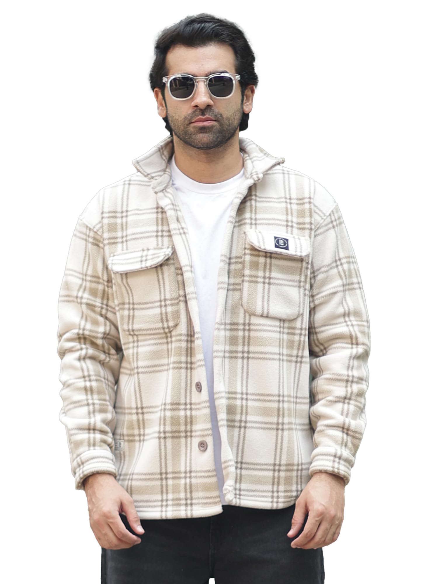 maniac Mens Chcekered Onion Fullsleeve Polyester Blend Fleece Shacket-picture-37