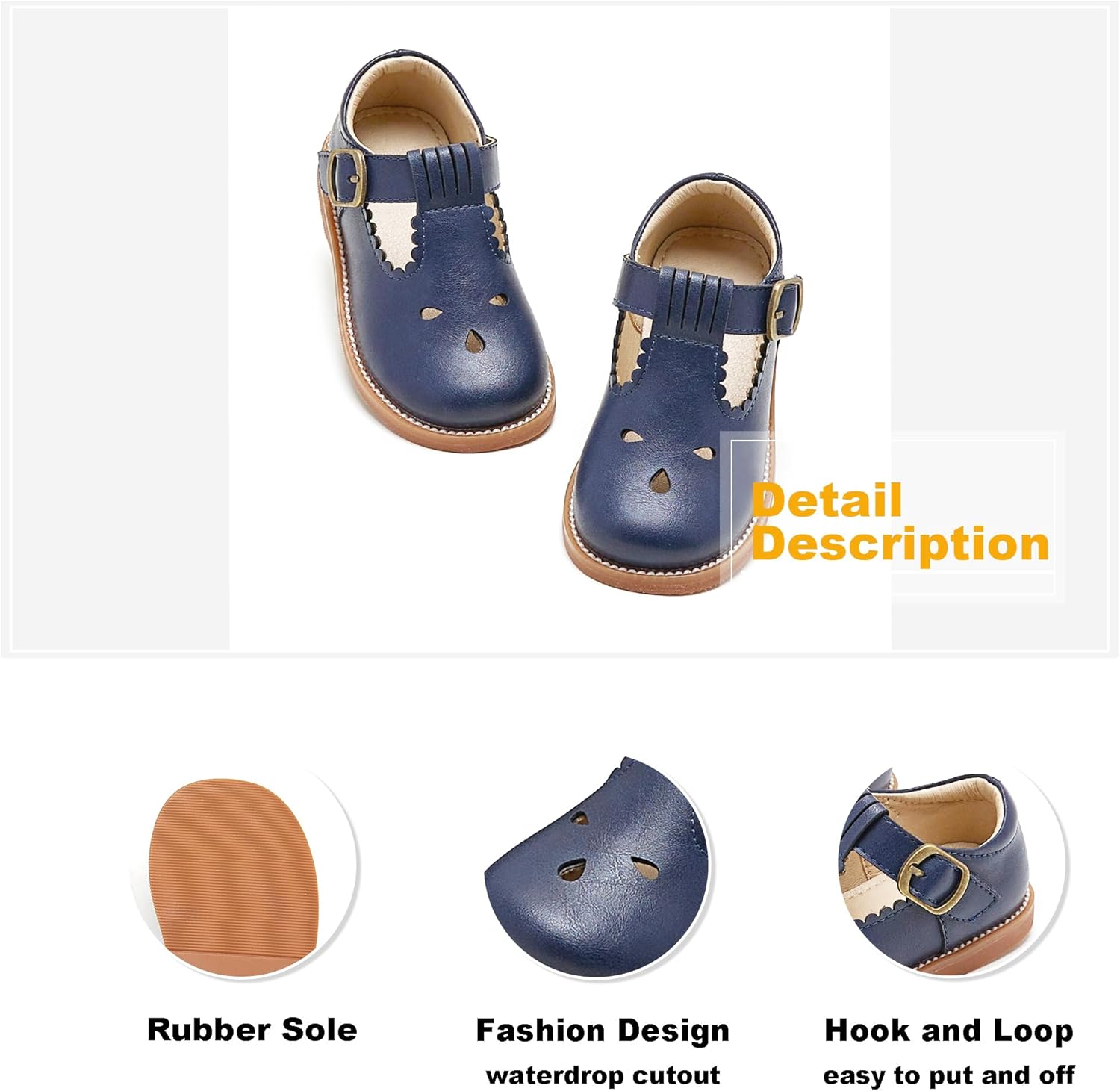 Otter MOMO Toddler Little Girls Oxford Shoes Mary Jane Flat T-Strap School Uniform Party Dress Shoes