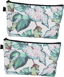 فوميز. 2 قطعة حقيبة مستحضرات التجميل الصغيرة بسحاب حقيبة القرطاسية للنساء حقائب ماكياج البوليستر حقيبة تخزين ماكياج، أخضر