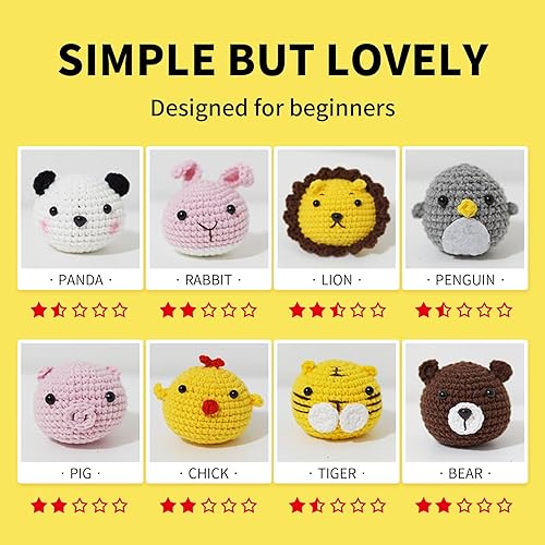 Miniatura 4 de Kit de ganchillo para principiantes, kits de animales de ganchillo para adultos y niños, kits de ganchillo que incluyen tutoriales de video de
