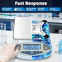 Vista 6 de Báscula de laboratorio de 211.64 oz x 0.00 oz, balanza analítica de 0.00 oz de alta precisión, báscula científica de gramos, balanza digital