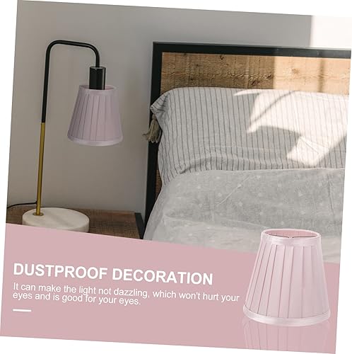 Miniatura 4 de OSALADI 1 pantalla decorativa exquisita cubierta de lámpara clip en tela pantalla lámpara suministro hogar mesa luz accesorio