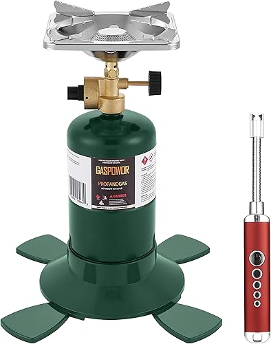 Estufa cilíndrica de propano con quemador ajustable, cocina portátil para campamentomochilero 10000BTU, estufa de propano de campamento, estufa de