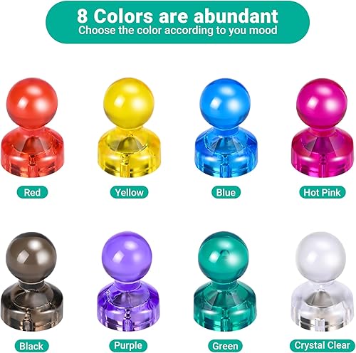 Miniatura 7 de Mini pizarrón blanco colorido fuerte imán, pasadores de empuje magnéticos para refrigerador, artículos esenciales de oficina, escuela y cocina. 8