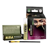 Vista 25 de MINA iBrow Kit de Color de Henna Profesional para Cabello con Paquete Combinado de Pincel Cubre Cabello Canoso - Dura hasta 6 semanas Sin Rubio