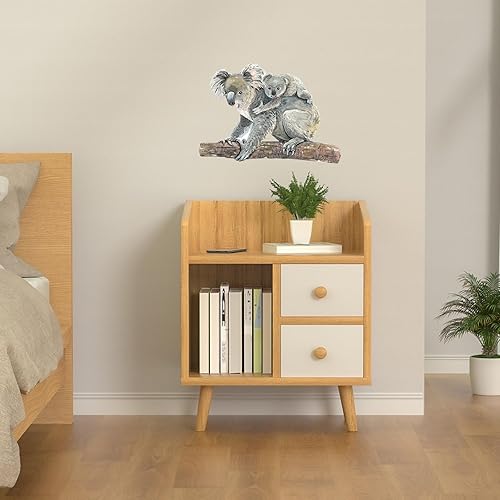 Miniatura 3 de Calcomanía de pared con diseño de oso koala, diseño de animales de safari 3D, extraíble, eucalipto, despegar y pegar, decoración de pared para el