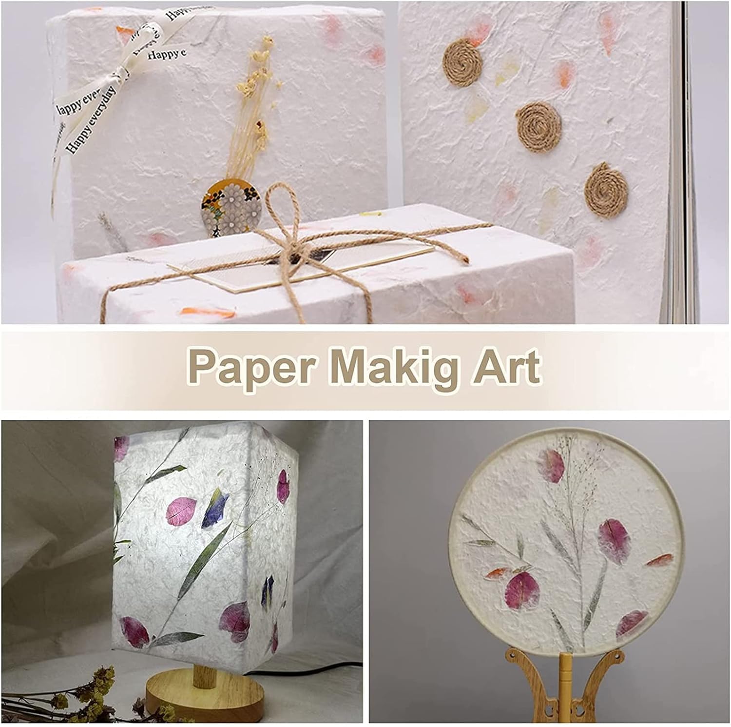 Kit per la creazione di Carta A5 Cornice per la creazione di Carta in Legno con pinzette Stampo per Fabbricazione di Carta con Fiori secchi in polpa per Artigianato Fai-da-Te