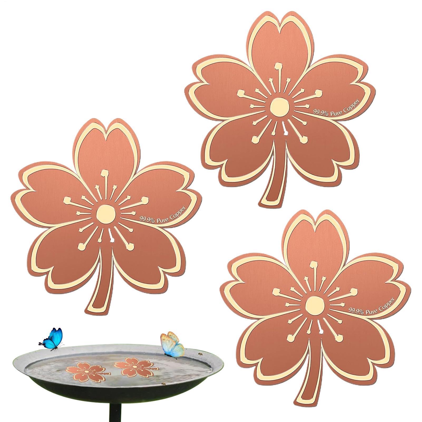 Baño de pájaros de cobre con inserto de plato durable para exteriores