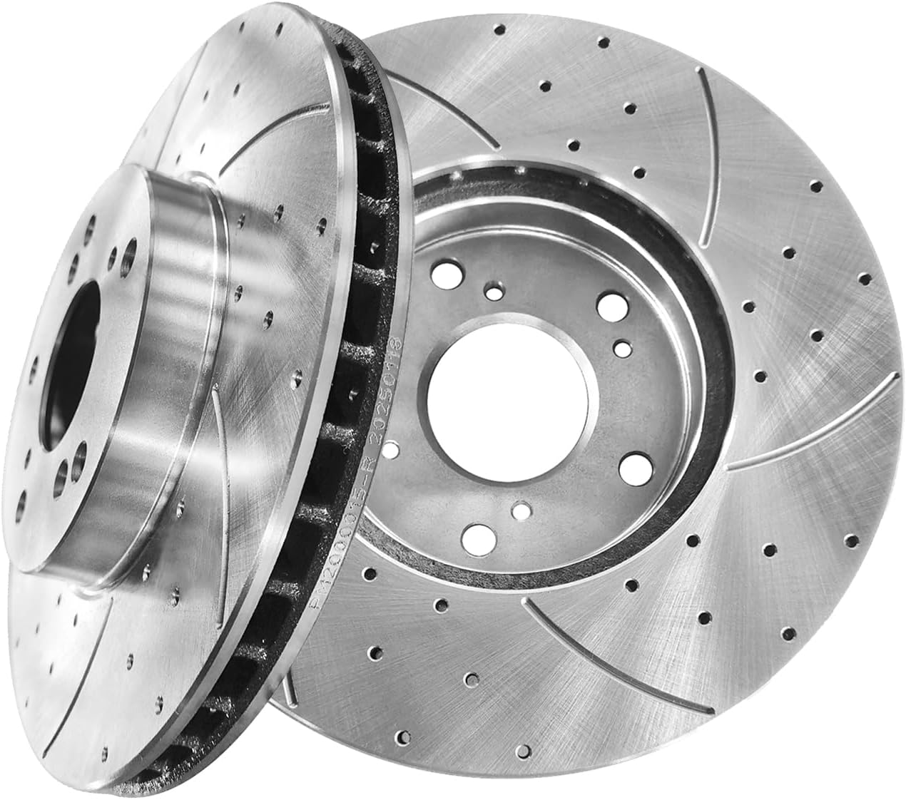 PM Auto Front 282mm Drilled Slotted Disc Brake Rotors Replacement For 2002-2004 Honda CR-V, Automotive Replacement Brake Rotors