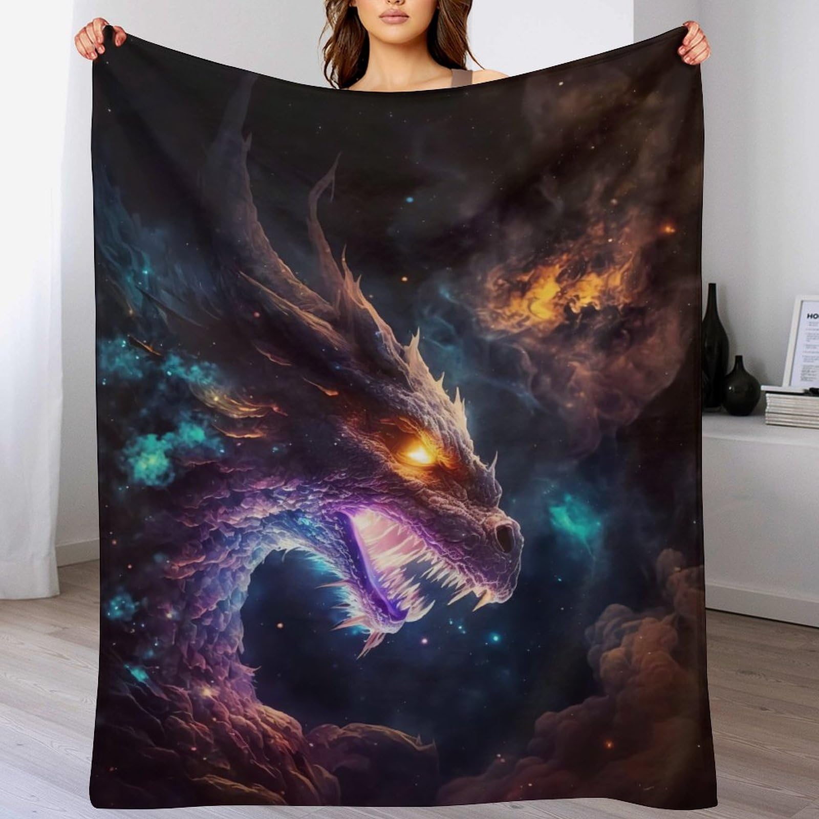 Couverture polaire douce flannel dragon fini le froid sur le canapé