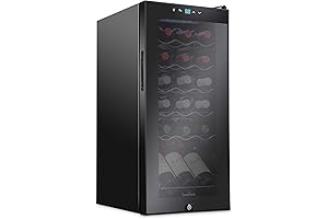 18 Bottle Wine Fridge – Freestanding Compressor Wine Cooler with Lock