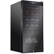 Ivation 24 Bottle Compressor Wine Cooler Refrigerator w/Lock | Large Freestanding Wine Cellar For Red, White, Champagne or Sparkling Wine | 41f-64f Digital Temperature Control Fridge Glass Door Black