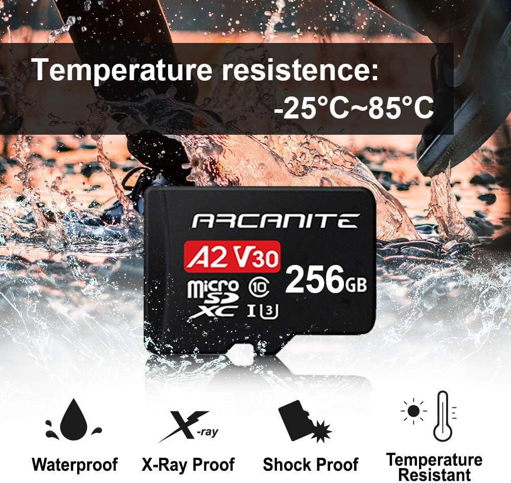 Onе-Dау Sаlе: Uр tо 80% оƒƒ ARCANITE 256GB microSDXC Memory Card with Adapter - A2, UHS-I U3, V30, 4K, C10, Micro SD, Optimal Read speeds up to 95 MB/s
