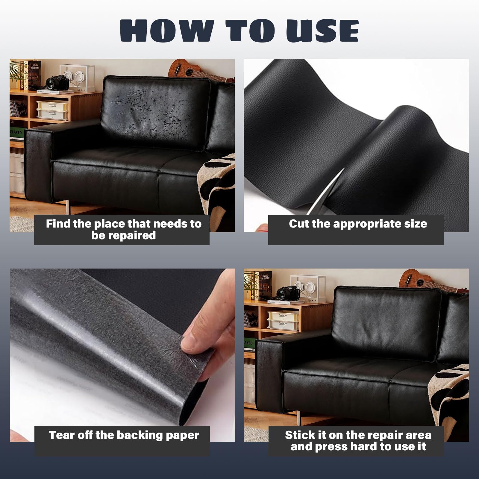 Leder Reparatur Patch, 30 x 100cm Kunstleder Selbstklebend, Lederflicken Selbstklebend Leder Reparatur Patch, für Sofa, Möbel, Autositze, Jacken, Taschen (Kaffee)