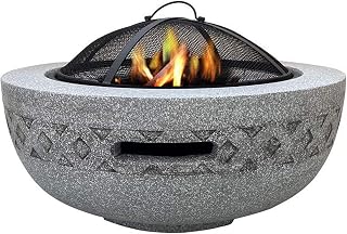 Fire Pit Outdoor Barbecue Grill,Fire Pit with BBQ Grill Shelf, Fire Bowl for Garden and Patio Material Grill Camping Bowl BBQ