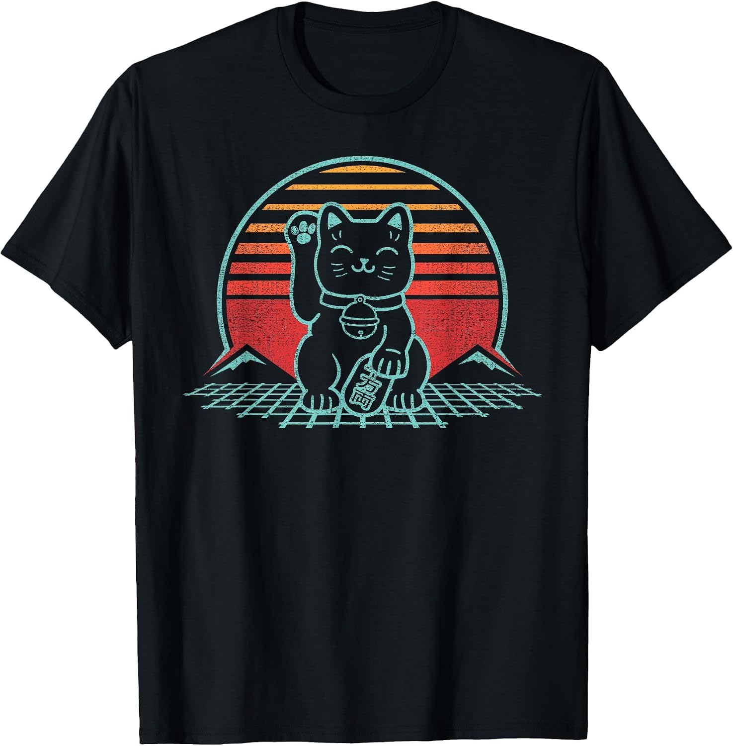 Maneki Neko Japanese Lucky Cat Retro Aesthetic Kawaii