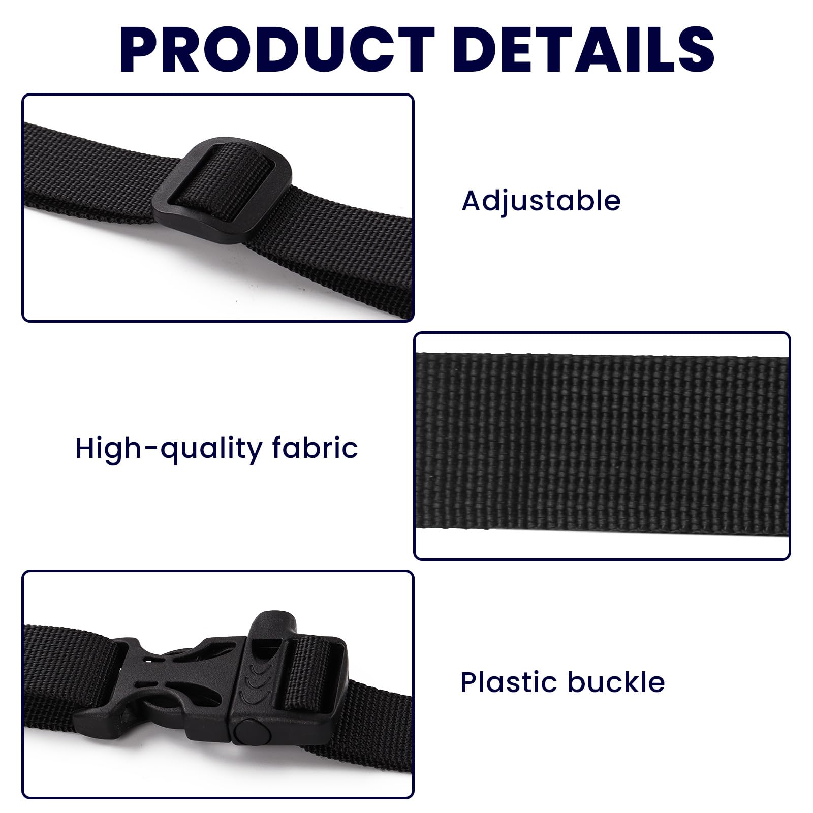 MOLENCO 4 Pcs Sangle Poitrine Sac à Dos - Réglable Et Antidérapante - Nylon Durable - Pour Adultes Et Enfants - Noir