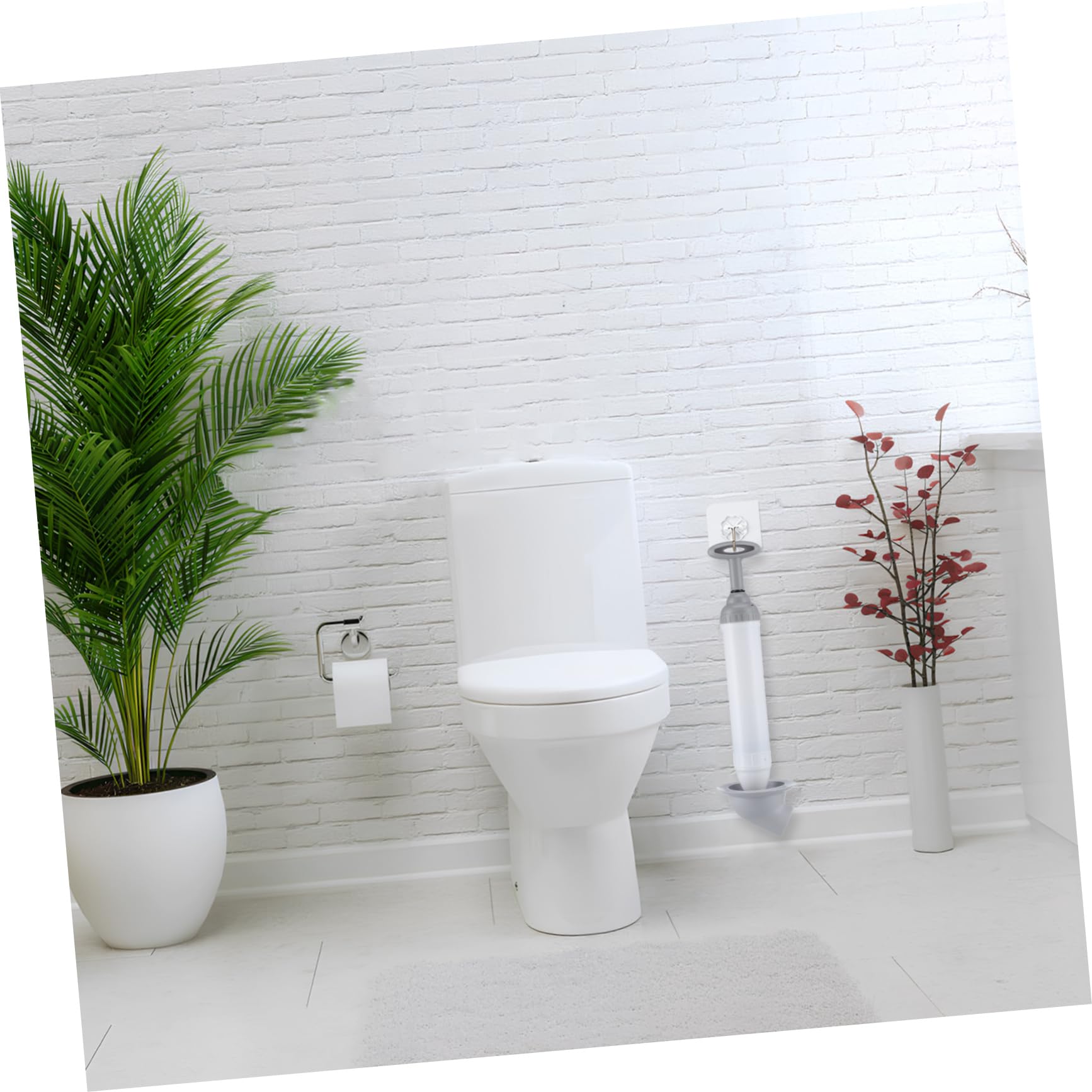 Sturalavandino a Vuoto ad Alta Pressione per WC e Scarichi | Acciaio Inox e Pp, Testina Curva, Uso Semplice, Bianco, per Bagno e Cucina
