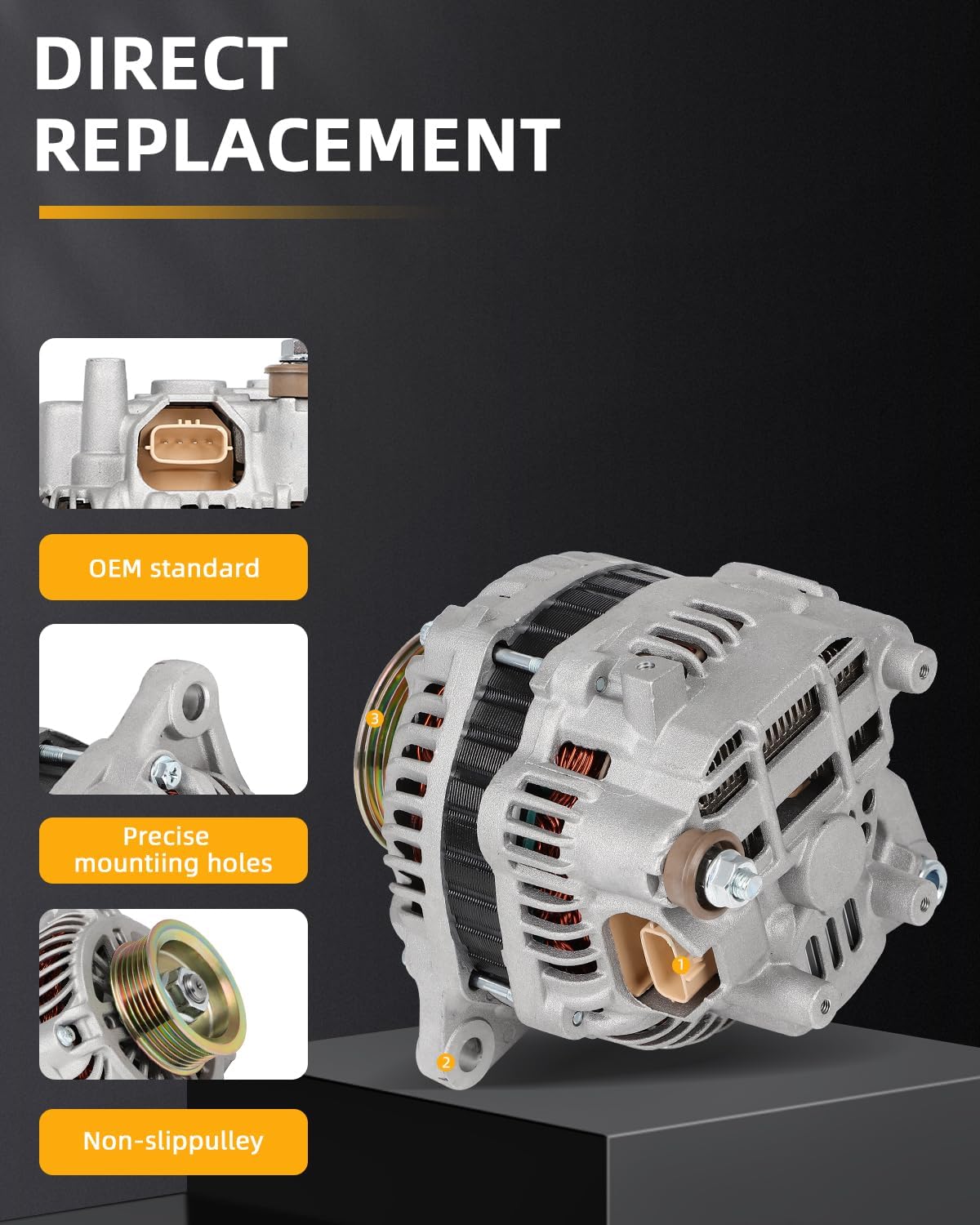 OCPTY Alternator for Mitsubishi for Lancer 2004-2006,for Mitsubishi for Outlander 2004-2006 11055 Automotive Alternator Replacement