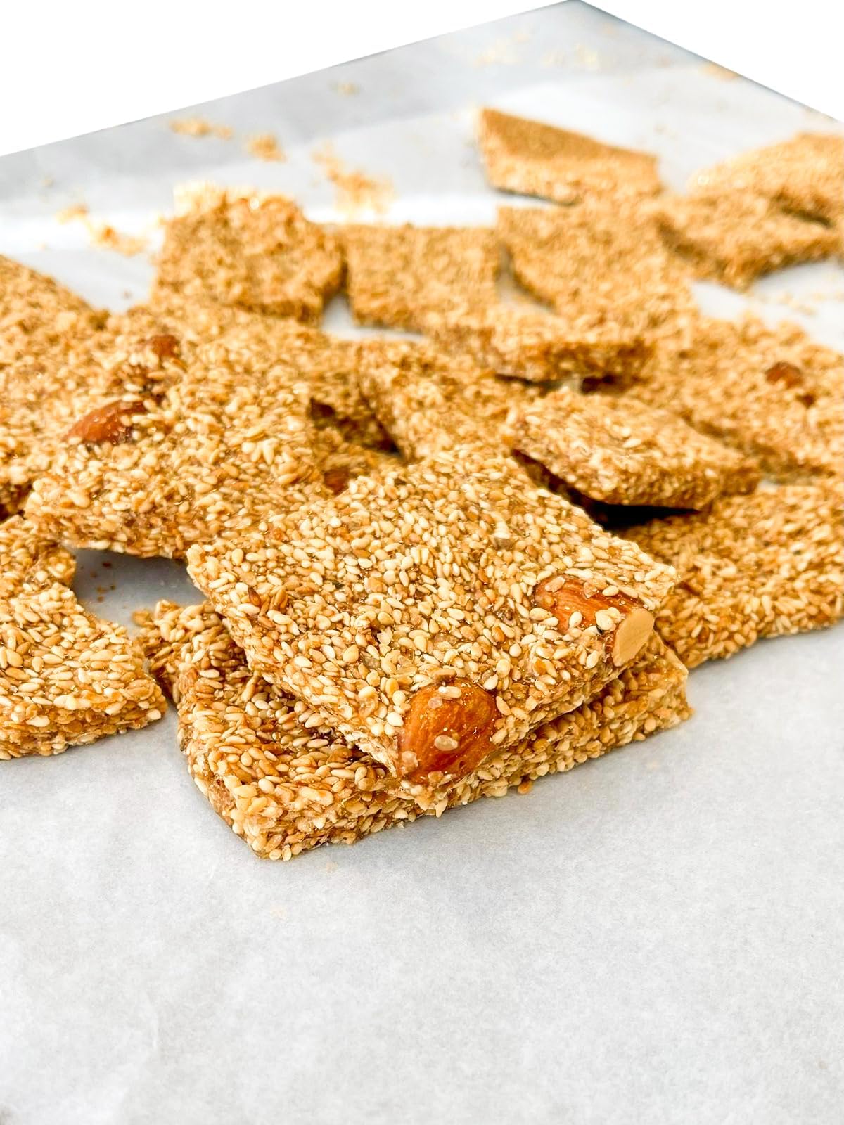 Andy Anand's Deliciously Divine Sugar Free Sesame Almond Brittle-Croccante, Imported from Italy, a Crunchy Delight! 7oz