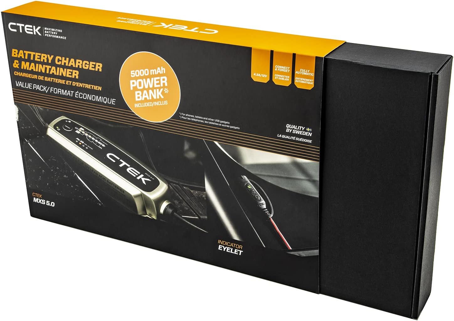 CTEK 40-359 MXS 5.0 Fully Automatic 4.3 amp Battery Charger and Care Kit 12V