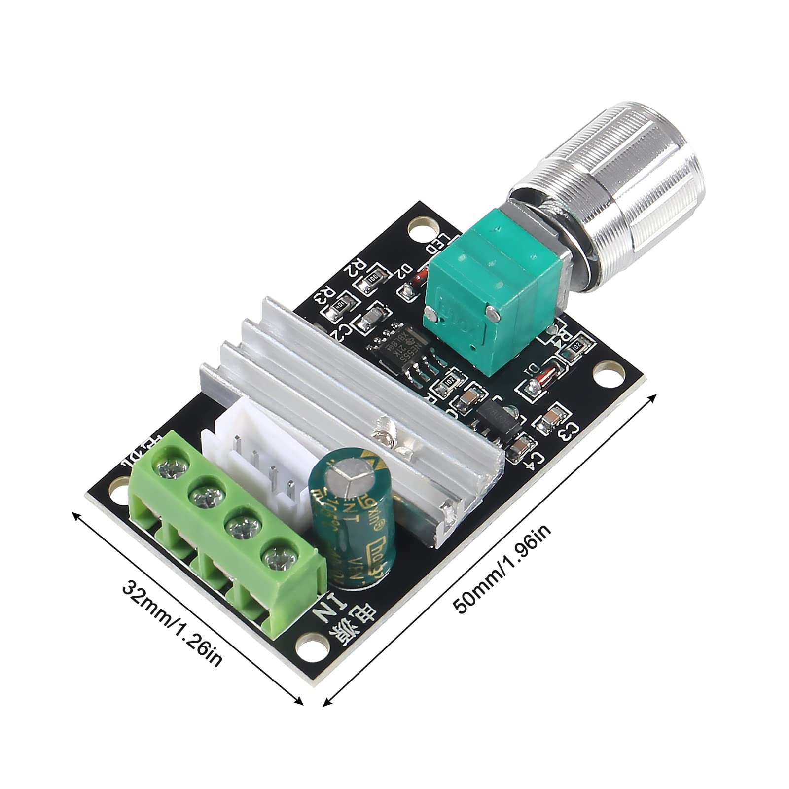 6 controladores de velocidad de motor PWM de 6 V, 12 V, 24 V, 28 V, 3 A, 80 W CC, regulador de velocidad, interruptor reversible ajustable 1203BB DC