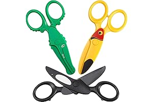Preschool Playdough Scissors: 3-Piece Safe Plastic Set for Kids 2-8