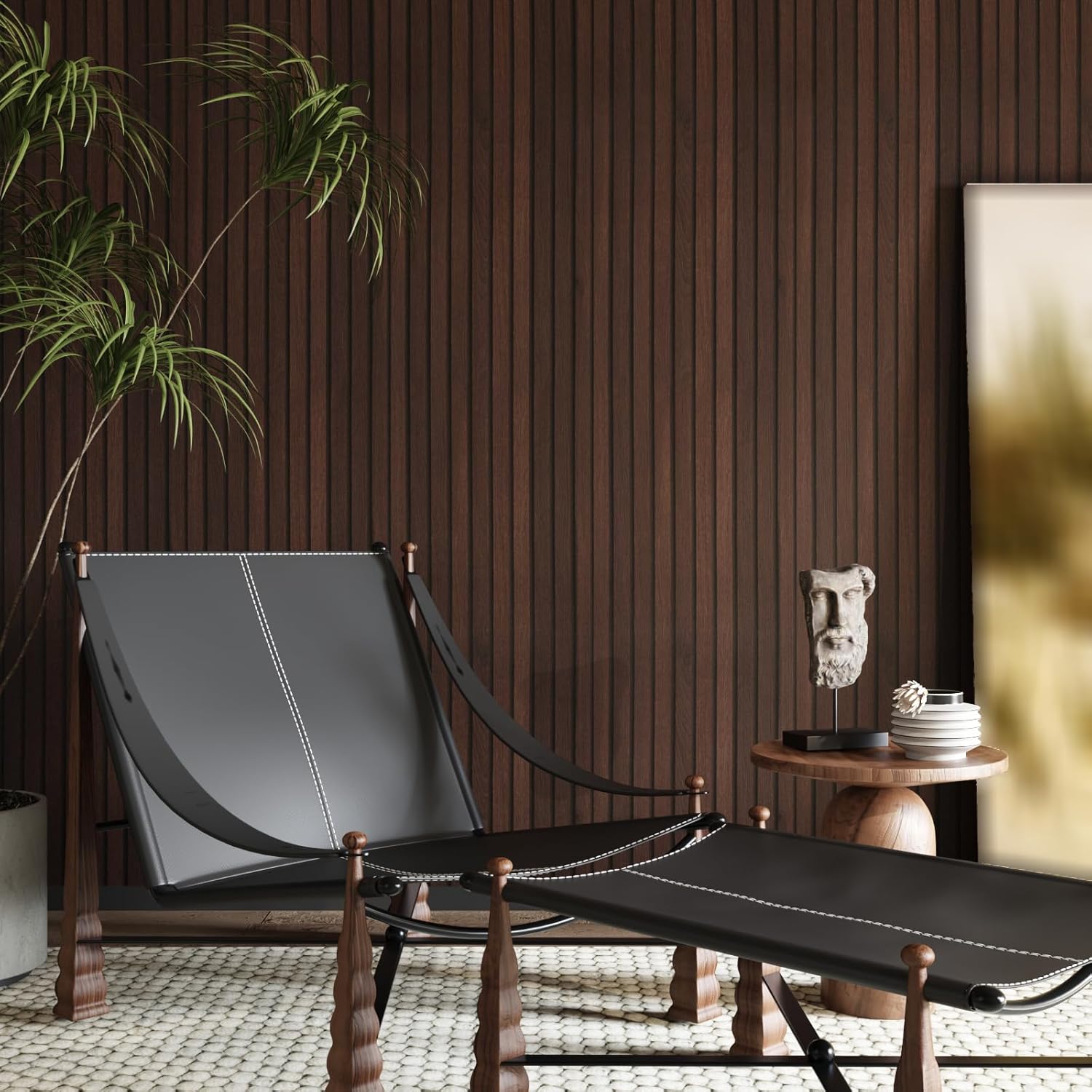 CRE8TIVE Dark Brown Wood Panel Wallpaper Peel and Stick Wood Slat Countertop Contact Paper Waterproof 12"x354" Self Adhesive Wooded Stripes Wood Grain Look Contact Paper for Farmhouse Classroom Walls
