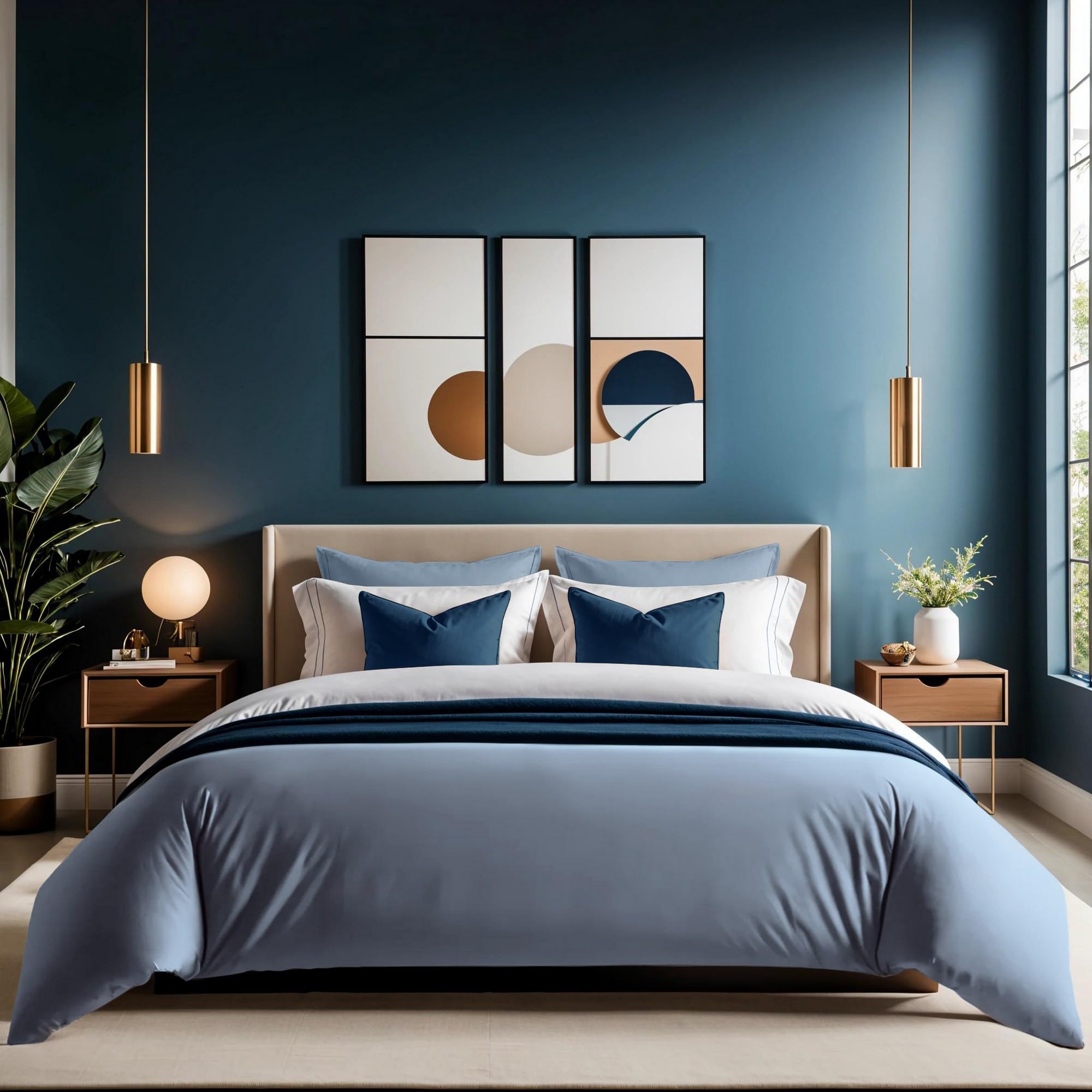Premium Ranforce Single Quilt Cover (135 x 200 cm), 100% Cotton, Blue, Button Closure, 145 Thread Count | Machine Washable at 30°C, Soft & Durable