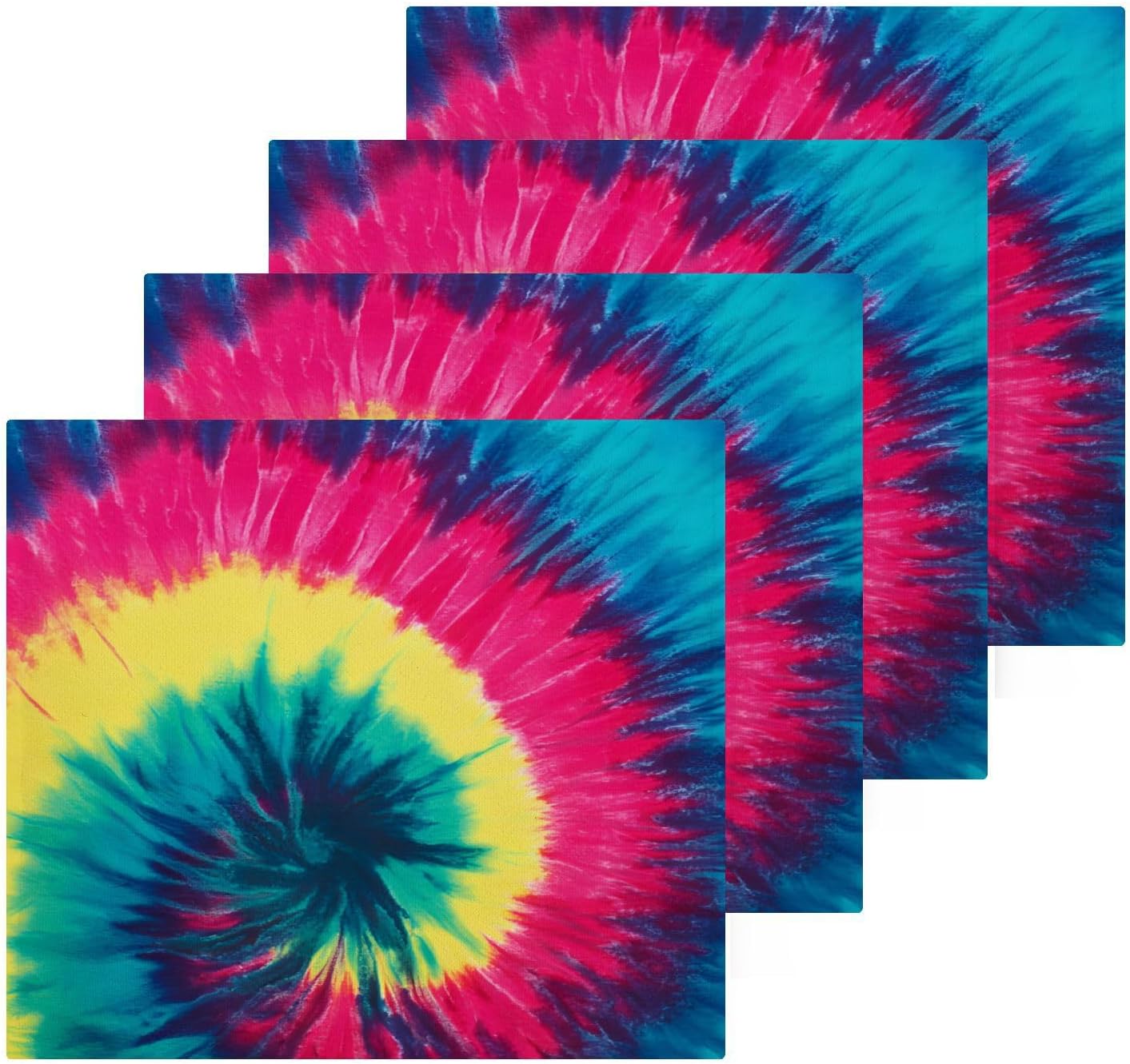 SUABO Soft Cotton Bath Washcloths Rainbow Tie Dye Swirl Gradient 2 Fingertip Towel Face Cloths Absorbent Wash Cloths Quick Drying Bath Towel for Bathroom,Spa,Gym,Kitchen,Set 2