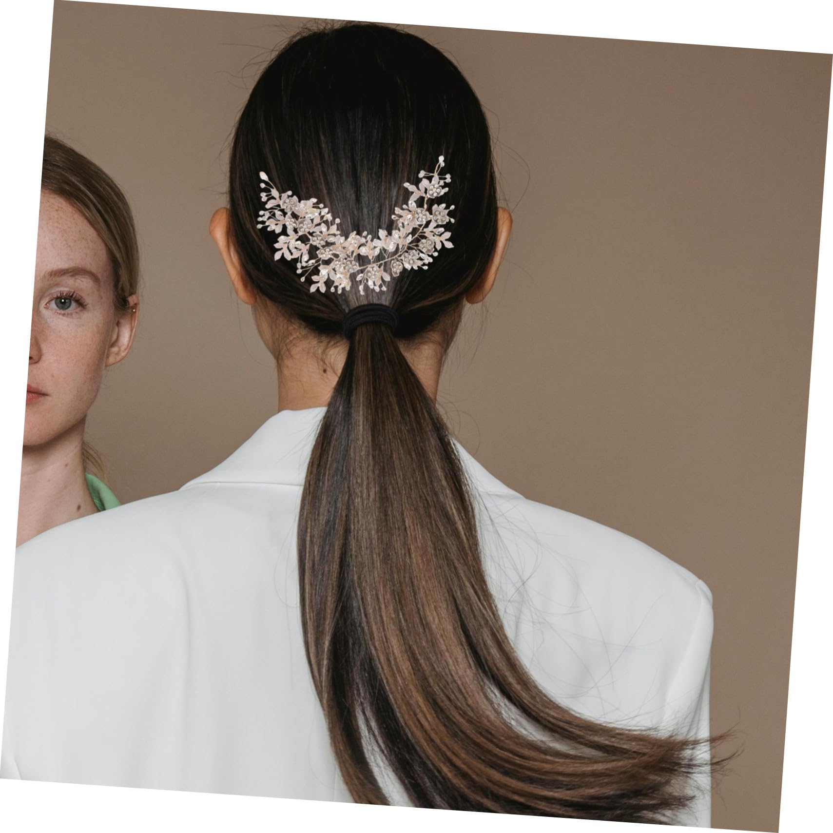 Fascia Capelli Sposa Decorazione Floreale in Lega Luminosa Pettine Robusto per Acconciature Raccolte per Sposa e Damigelle