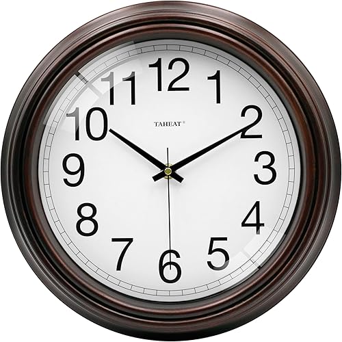 Miniatura 9 de TAHEAT Reloj de pared de 8.5 pulgadas, funciona con pilas, silencioso, sin tictac, reloj de cocina vintage de cobre dorado para sala de estar, Cobre
