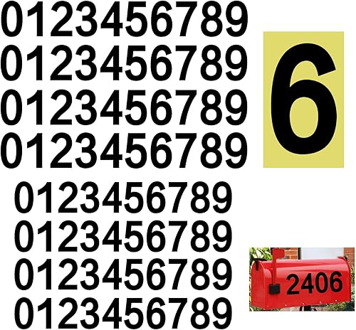 Adhesivos reflectantes para números de buzón para exteriores, 8 juegos de 0 a 9, autoadhesivos, números impermeables para casas, puertas,