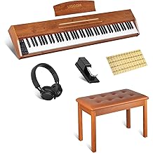 88 Key Digital Piano Beginners Keyboard + Duet Piano Bench with Storage