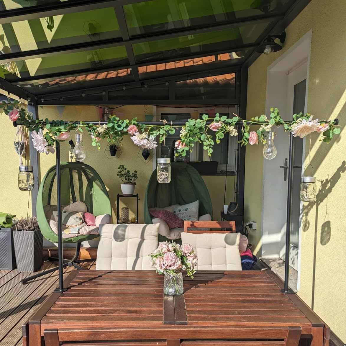 Ghirlanda di Eucalipto, Ghirlanda di Fiori, Arco di Fiori, 180cm, Ghirlanda di Eucalipto Artificiale, per Matrimoni, Decorazione per la Casa (Rosa)