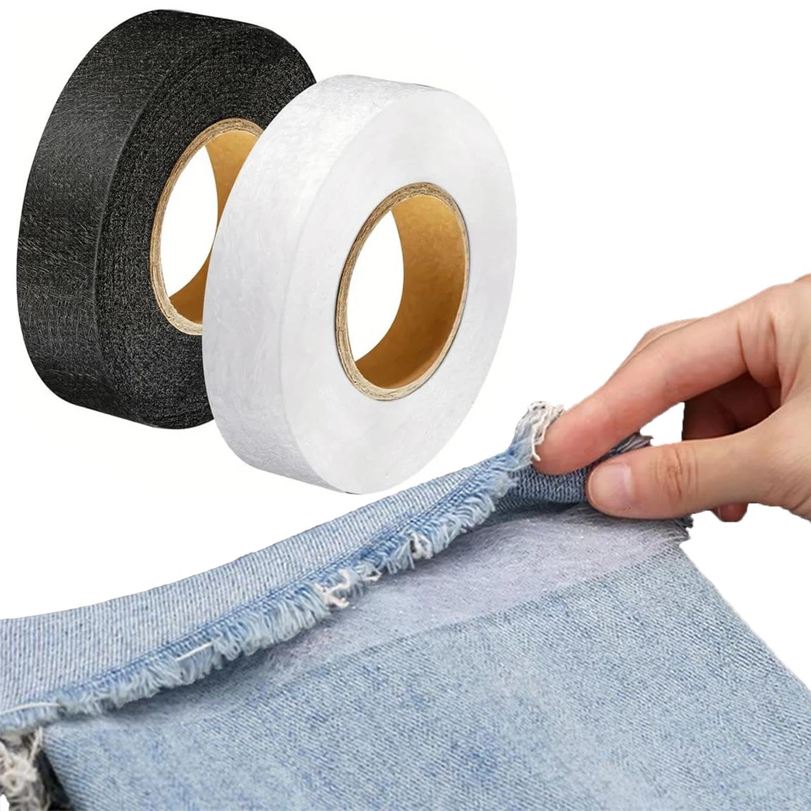 JOOTUEPO 2 Pack Iron On Hemming Tape, 64m x 2cm Hem Tape, Washable Fabric Adhesive Strip, Clothes, No Sew Hemming Web for Fabric Repairs & Alterations,Trousers, Curtains, Clothes