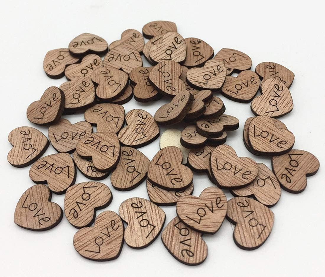 400 Pcs Rustic Wooden Love Heart Table Scatter for Wedding Decorations, Perfect for Rustic Wedding Planning,Marriage,Bridal Showers,and DIY Crafts