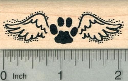 Sello de goma del ángel de la huella de la pata, serie de la silueta de