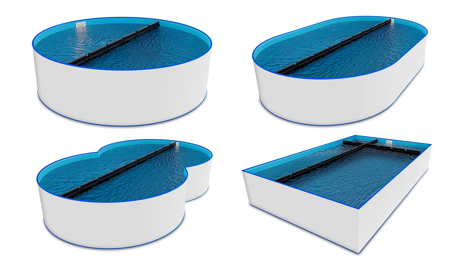 Set 4 Cuscinetti Antighiaccio Per Piscina – Assorbipressione 50x23x5.5 Cm Con Ganci E Sabbia