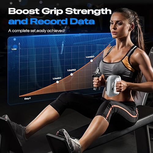 Miniatura 8 de Electronic Grip Strength Tester With Adjustable Hand Gripper, Hand Dynamometer of 400lbs180kg Tester Set with Digital Display  Precision Training