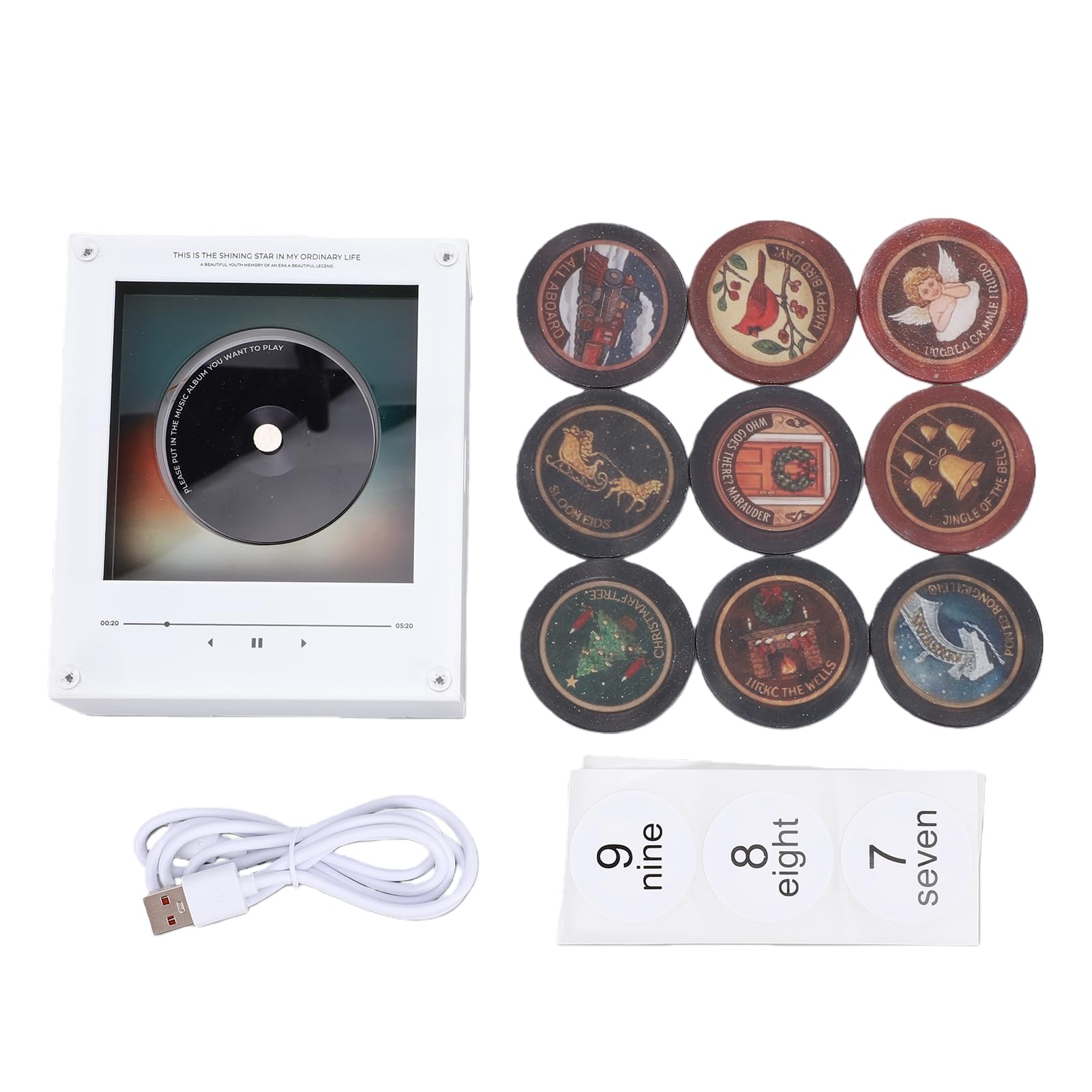 Naroote Lettore Musicale NFC, 128 MB, 9 Canzoni Programmabili, Rotante