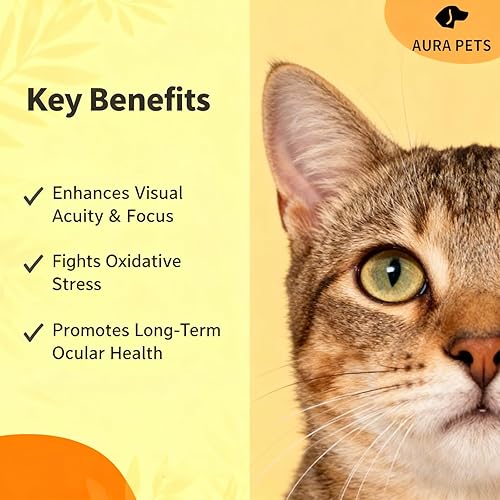 Miniatura 4 de Aura Pets Fórmula de visión avanzada para perros, fórmula de visión AuraPets, con luteína, zeaxantina, astaxantina, apoya la visión y reduce la