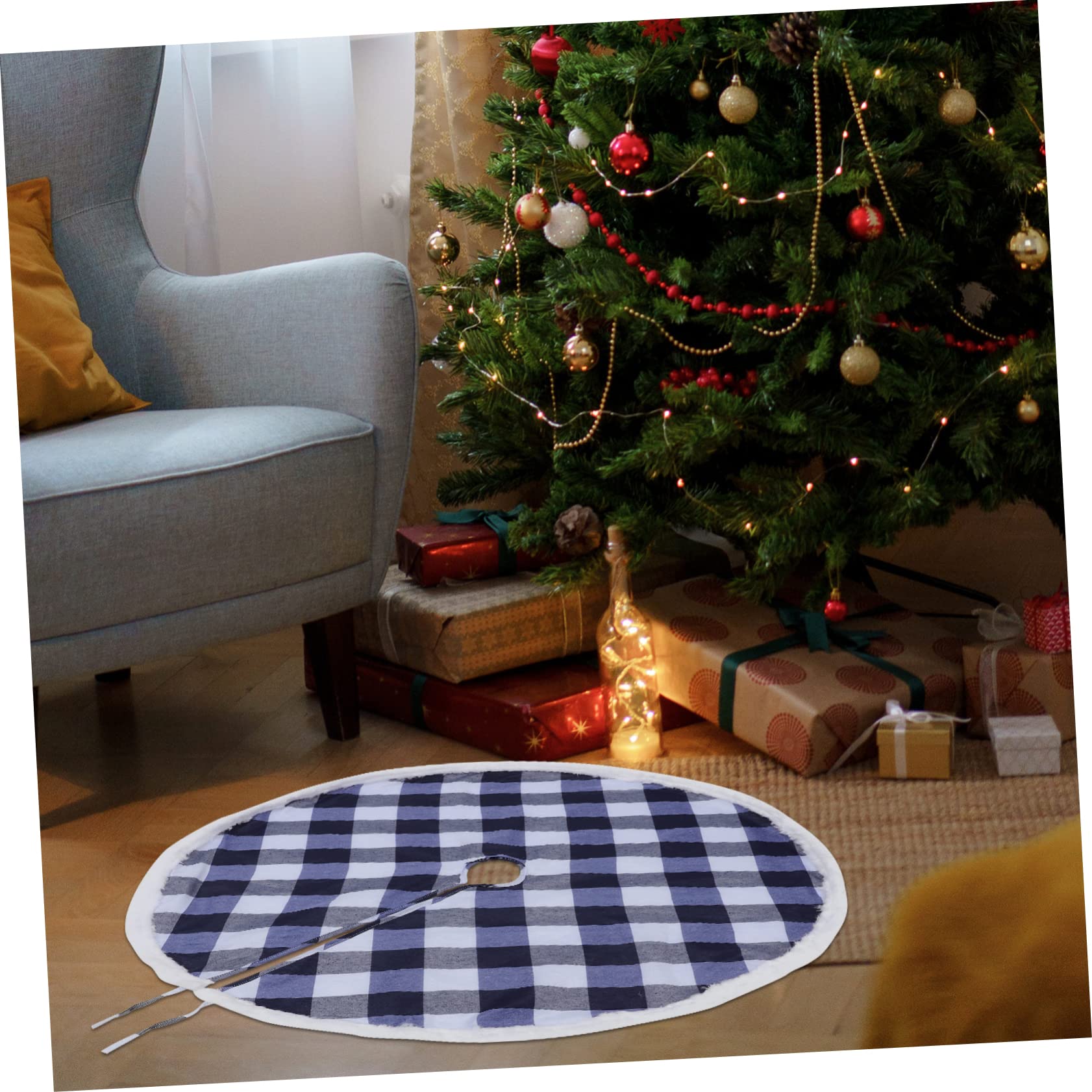 PRETYZOOM 2 Pz Grembiule per albero di Natale Decorazioni natalizie albero natale artificiale festa di tappeto dell'o di Grembiule natalizio gonna dell'o di