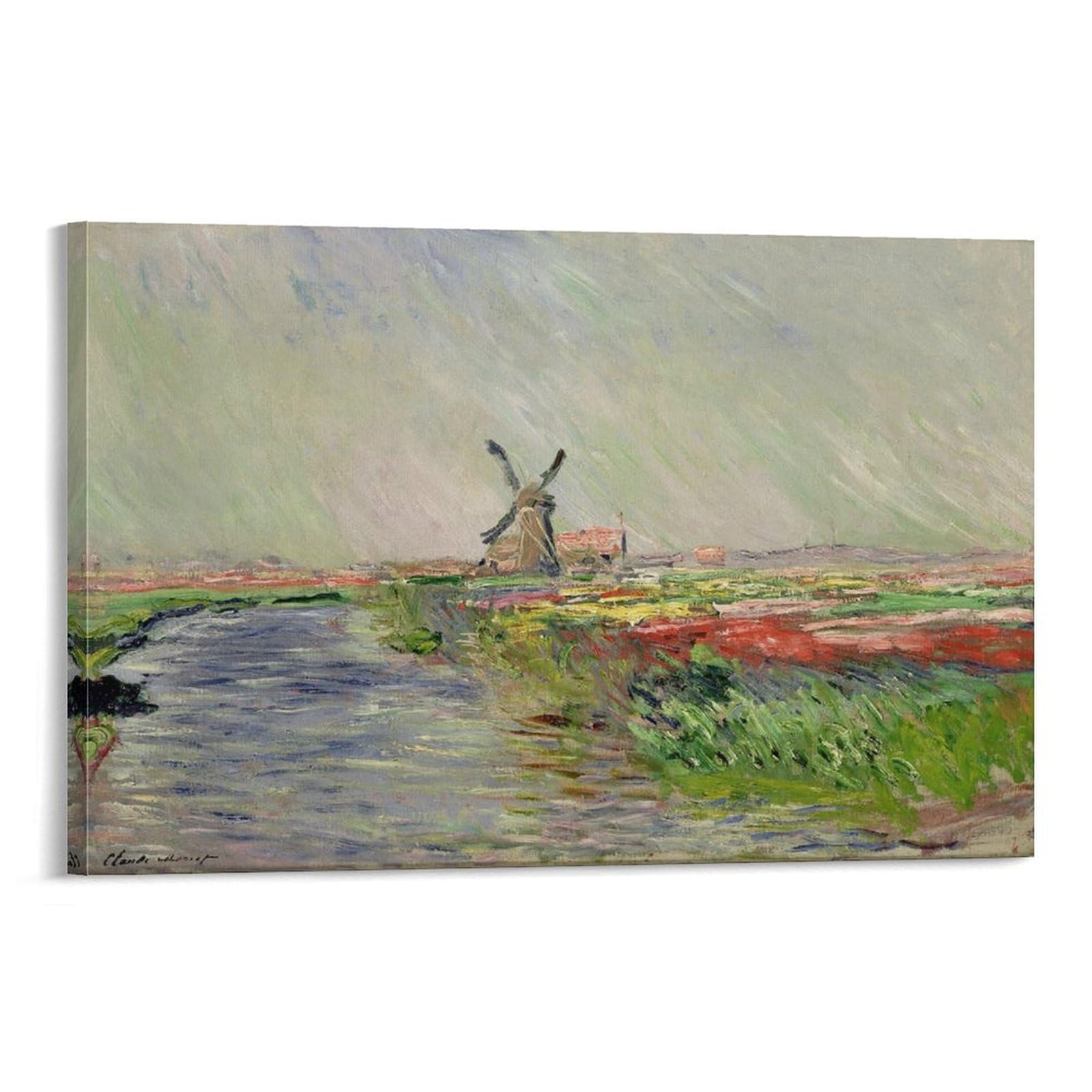 Tulip Field in Holland by Claude Monet Wall Art Prints Poster Artworks Canvas Poster Wall Art Prints Home Modern Decor 12x18inch(30x45cm)