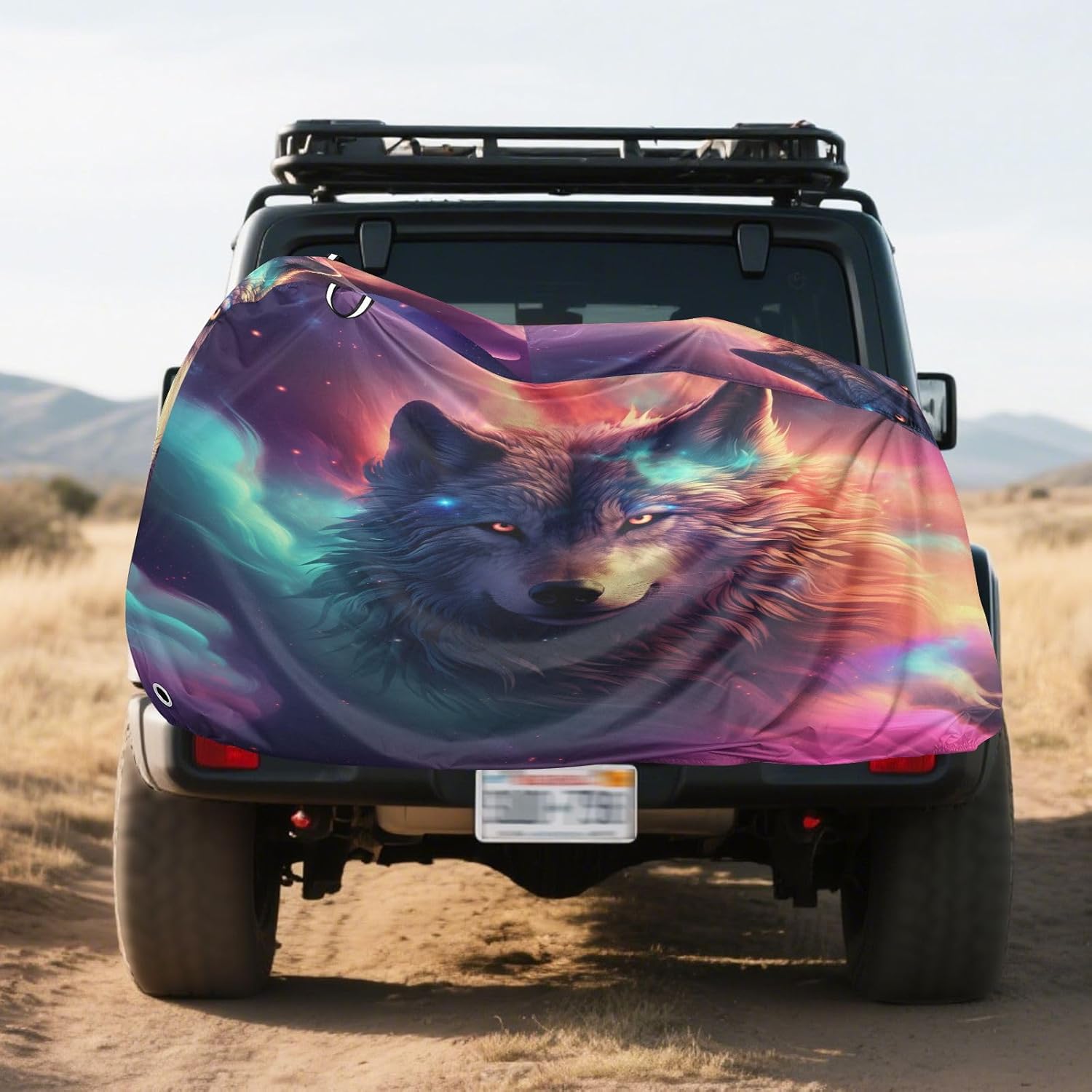 ALAZA Wolf Nebula Bike Cover Waterproof Outdoor Ebike Bicycle Covers Tarp Protection for 1/2 Bikes, Sun UV Dust Wind Proof