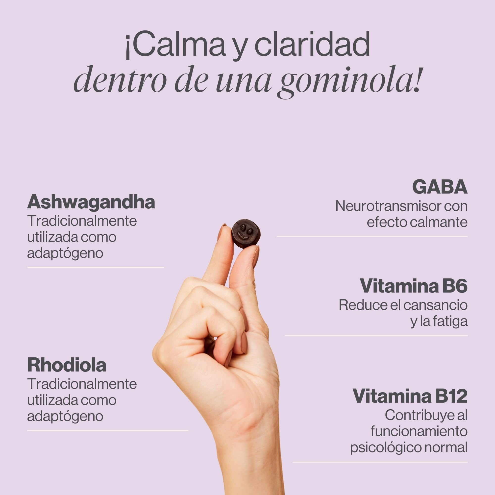 Tummy Tox Cortisol Control Gummies, 120 Ashwagandha Gominolas 250 mg y GABA | Con GABA, Rhodiola Rosea, vitamina B6 y vitamina B12 para el sistema nervioso y menos estrés. Relajación natural, vegano