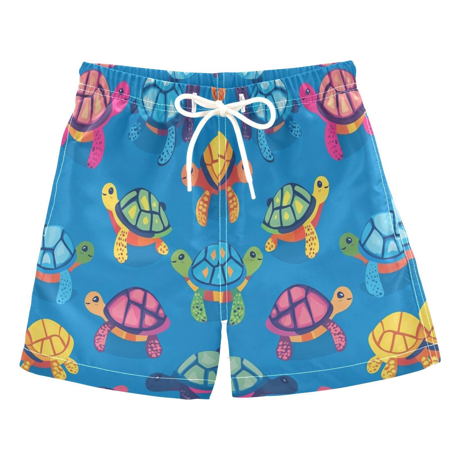 Jucciaco Boys Swim Trunk Quick Dry Beach Board Shorts Turtle Sea Cartoon Graphic Swimwear for Kids