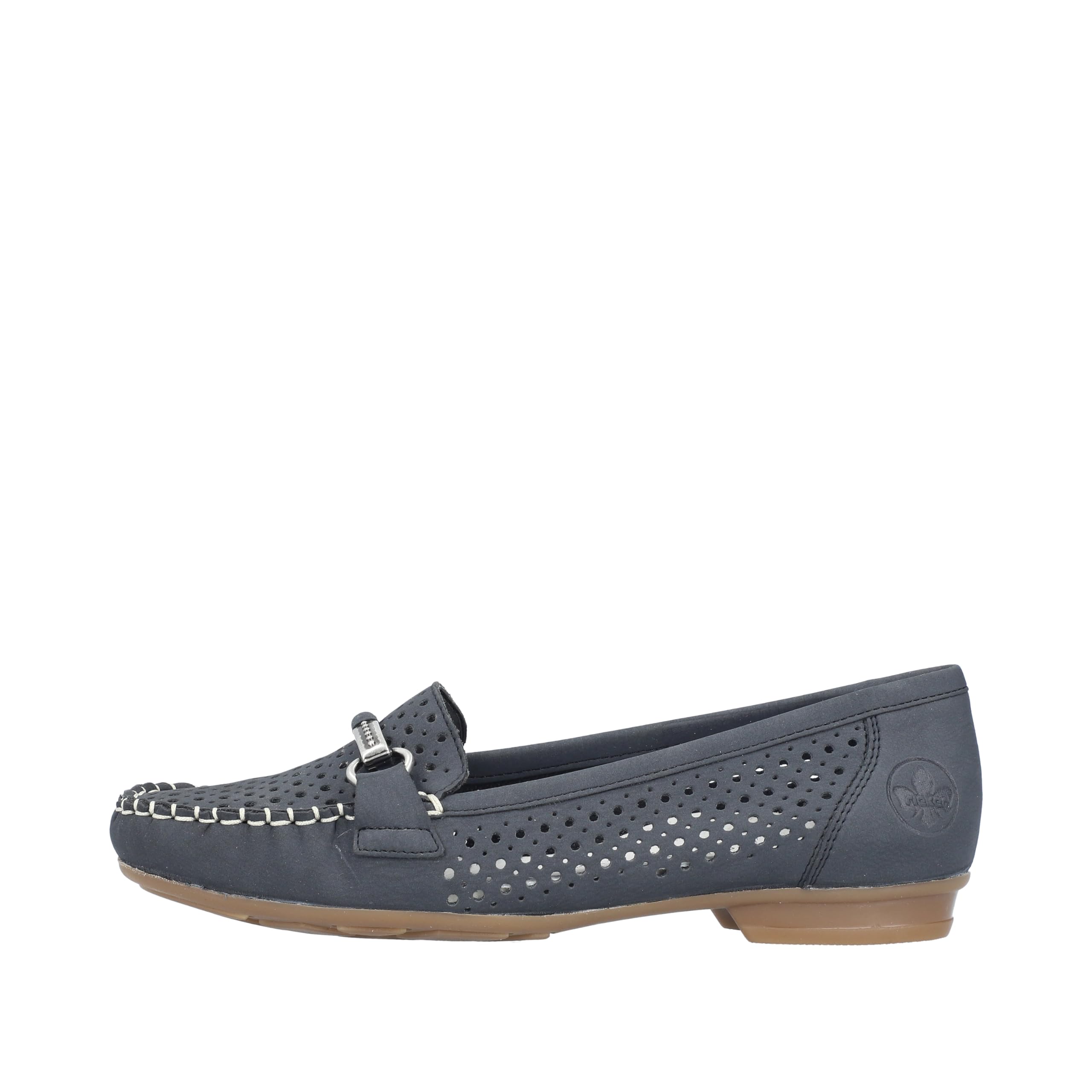 Rieker 40065-14 Damen Slipper Synthetik blau/rot/weiß blau/rot/weiß