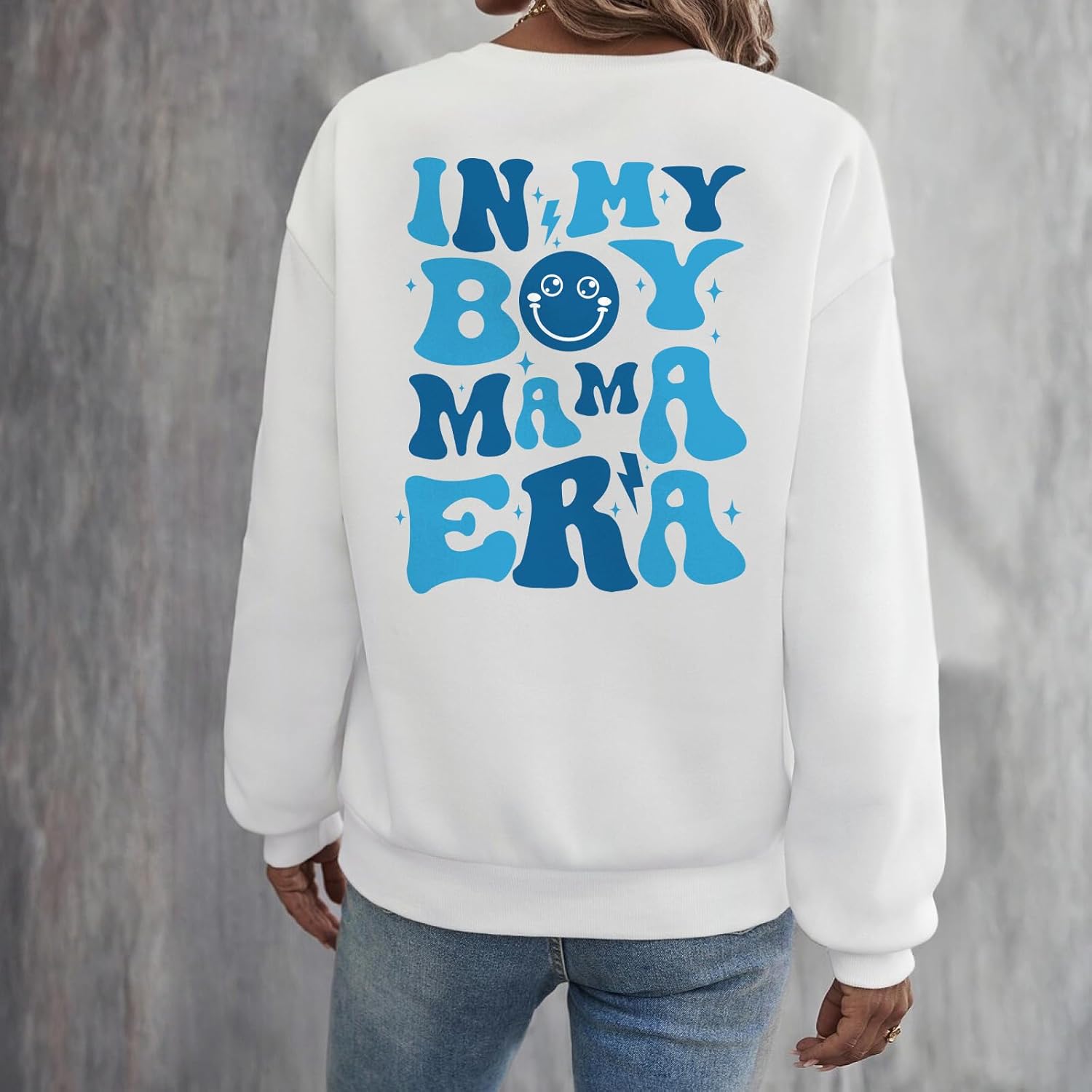 In My Boy Mom Era Sweatshirt Women Funny Mama Graphic Shirt Cool Mom Shirts Casual Long Sleeve Gift Pullover Tops - Image 3